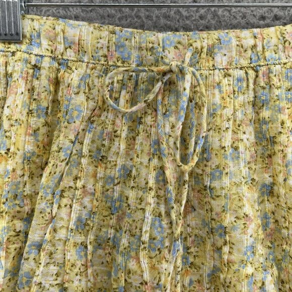American Eagle Shorts Womens Large Flowy Elastic Waist‎ Yellow Floral NEW - Picture 3 of 13